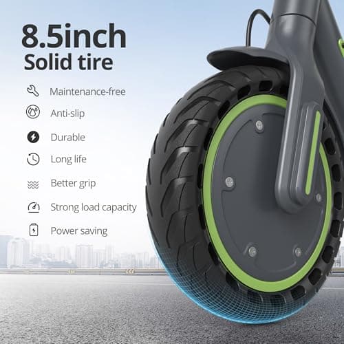 Roinside Electric Scooter for Adults - 8.5" Solid Tires, 350W Motor, Up to 19 MPH and 12 Miles Long-Range Commuting Folding E-Scooter with Dual Braking System and Smart App - Image 3