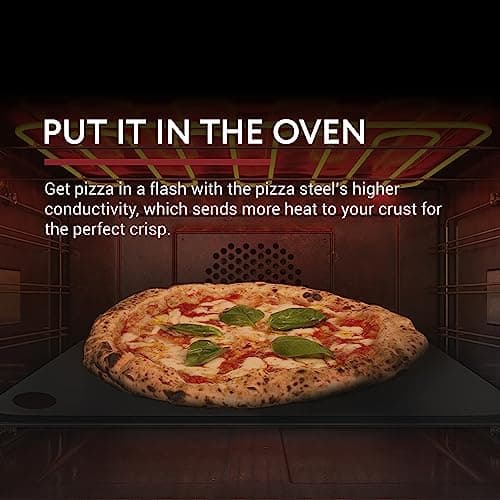 Steel Pizza Stone for Oven, Professional Baking Pizza Stone Made from Solid Steel, 14"x14" Unbreakable Thick, Create a Pizzeria Style Crust at Home - Image 4