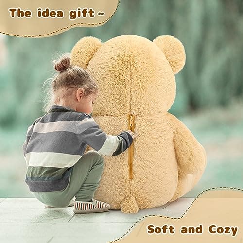 MaoGoLan Giant Big Teddy Bear 4 Feet 47 inch Life Size Tan Plush Bear Brown Stuffed Animal for Children Boyfriend - Image 7