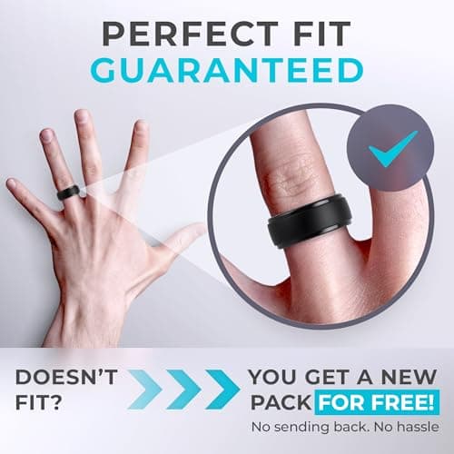 ThunderFit Silicone Men’s Wedding Rings, 10mm Wide 2.5mm Thick Rubber Wedding Bands-Variety Multipack 1-7 - Image 5