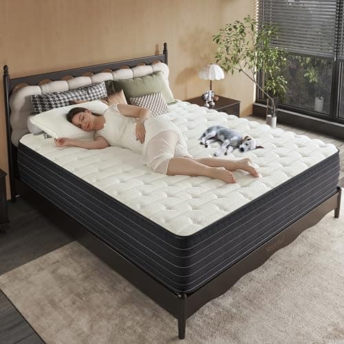 VERYOK Hybrid Mattress Queen Size, 12 Inch Soft Queen Size with Hybrid Bed Mattress in a Box Pressure Relief, Cooling Farbic, Motion Isolation & Edge Support