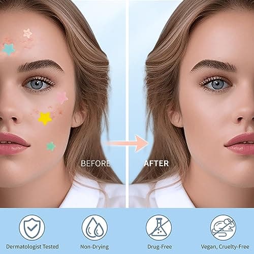 QUSTERE Pimple Patches for Face, Hydrocolloid Acne Patches, Cute Star Zit Covers, Colorful Spot Stickers with Tea Tree, Salicylic Acid & Cica Oil| 3 Sizes (10mm, 12mm & 14mm) |200 Count - Image 4