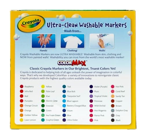 Crayola Ultra Clean Washable Markers for School (40ct), Essential Back to School Supplies for Kids, Coloring Book Marker Set, Teacher Classroom Supplies - Image 6