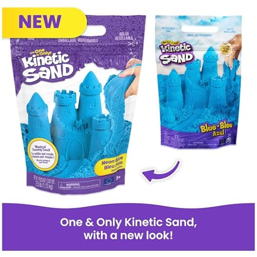 Kinetic Sand, 2.5lbs Blue Play Sand, Moldable Sensory Toys for Kids, Resealable Bag (Packaging May Vary), for Ages 3 and up - Image 6
