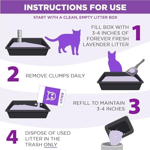 Arm & Hammer Forever Fresh Clumping Cat Litter Lavender, MultiCat Cat Litter Odor Control 18lb With 20% More Lavender Freshness, With Essential Oils - Image 5