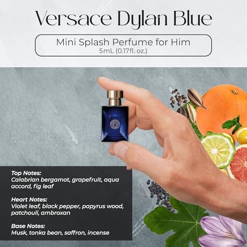 Versace Cologne for Men Set of 4 Mini Eros, Pour Homme, Dylan Blue, Eau Fraiche Perfume for Men Fragrance Sampler Set - Designer Mens Cologne Samples (4 Count, 0.17 oz) - Image 3