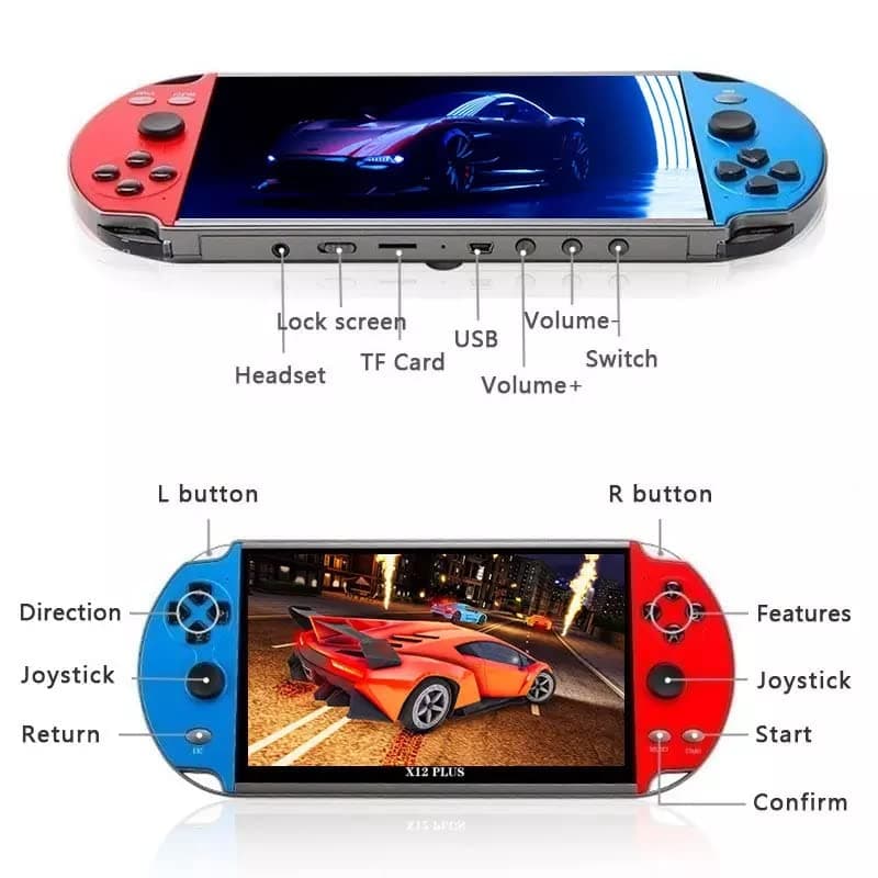 TCDSTAR Original factory 16GB Retro Handheld Games Player x 12 plus 10000games Portab 7 Inch e-book MP5 Video Game Consoles Birthday Gift for kids Adults - Image 3