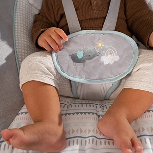 Ingenuity InLighten 5-Speed Baby Swing - Swivel Infant Seat, 5 Point Safety Harness, Nature Sounds, Lights - Van Elephant - Image 13