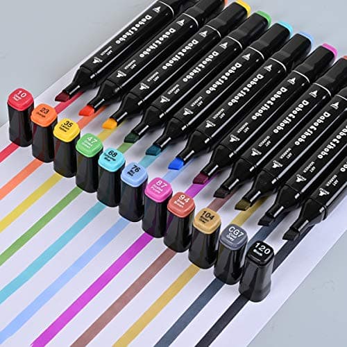 Dabo&Shobo 60 Color Alcohol Marker Pens, Bright Permanent Markers For Coloring, Markers For Adults Coloring Book, Wide Chisel And Fine Tip, Dual Tip Design Equipped with Black Suitcase - Image 2