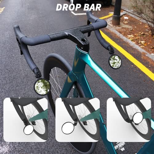 BriskMore Black Convex Rearview Mirrors, 2PCS Adjustable Handlebar Bicycle Mirrors for Road, Mountain, Scooter Bikes - Image 5