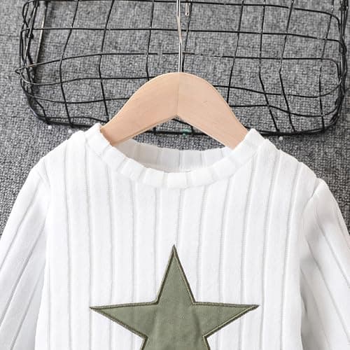 Azmxynol Girls Clothes 2 Piece Outfit Little Girl Knitted Crew Neck Sweater Top + Cargo Pants Tween Fall Winter Casual Clothing Set Size 9 10 - Image 8