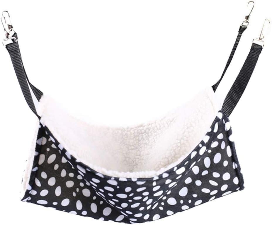 AKIRO for Kitten Cat Cage Cage Hammock, Hanging Bed Round Dot Tower Zebra Leopard Pattern Warm Pet Hammock, Soft Plush Hanging Cat Bed Mat Winter Warm Cotton - Image 3