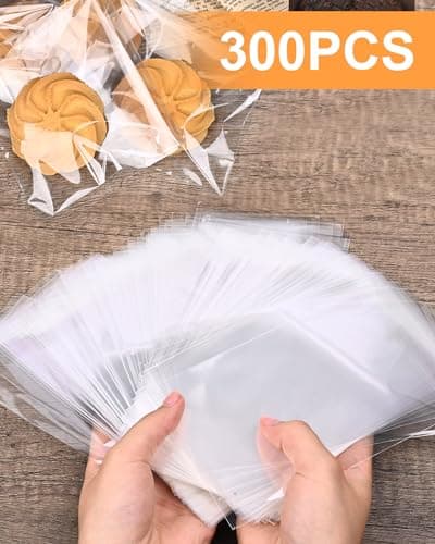 300 Pcs Self Adhesive Cookie Bags, 4x6 Inches Self Sealing Cellophane Bags, Clear Resealable Cellophane Bag for Packaging, Cookies, Gifts, Candy, Food - Image 4