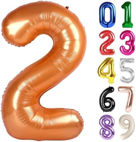 Amazon.com: 2 Balloon - Orange Birthday Number Balloons, 40 Inch Decorations Men Women | Orange inflatable birthday balloons 40 inch, jumbo foil 2th birthday decorations for for women and men : Toys & Games - Image 2