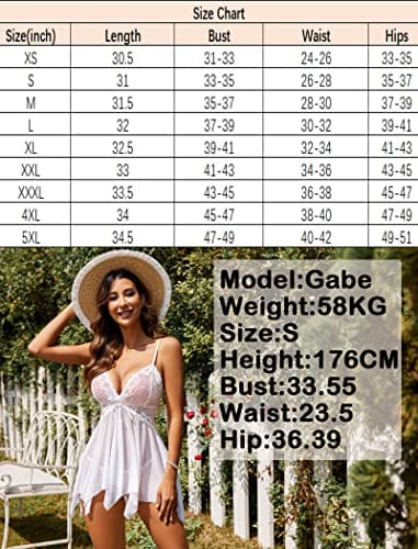 Avidlove Wedding Lingerie for Bride Lace Babydoll Sexy Lace Sleepwear for Women, White, Medium - Image 7