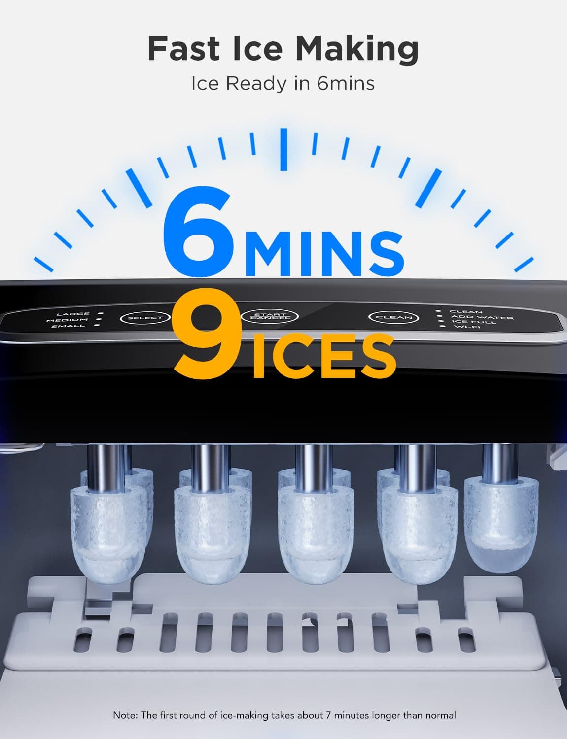 GoveeLife Smart Countertop Ice Makers, Portable Ice Maker Machine with Self-Cleaning, 6 Mins 9 Bullet Ice, 26lbs/24Hrs, Voice Remote for Home Kitchen Party Camping, with Ice Scoop Stainless Silver - Image 4