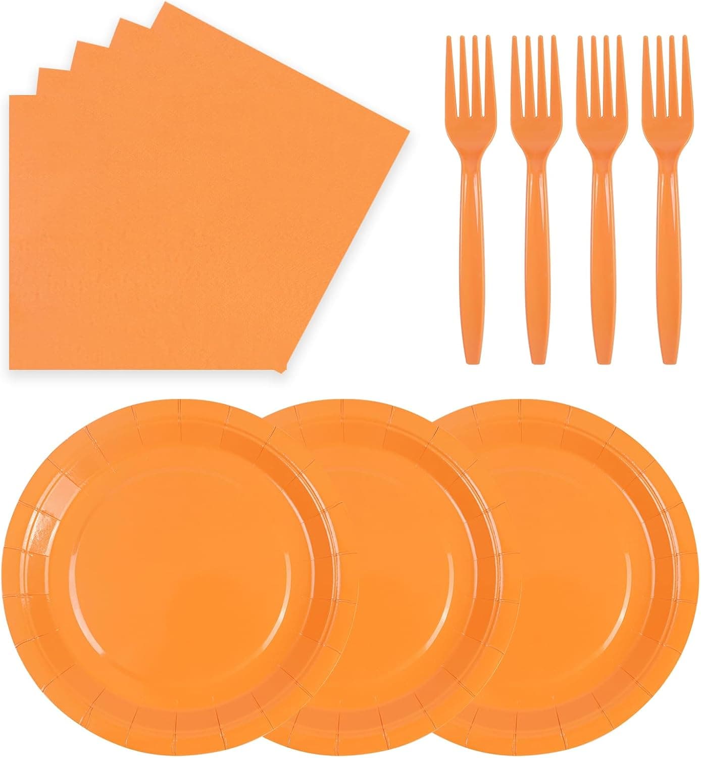 Amazon.com: 75Pcs Orange Paper Plates and Napkins for Fall Birthday | 7inch Party Supplies Set Disposable Party Supplies Includes Paates Napkins Forks Decorations for Pumpkin,Birthday,Halloween : Health & Household