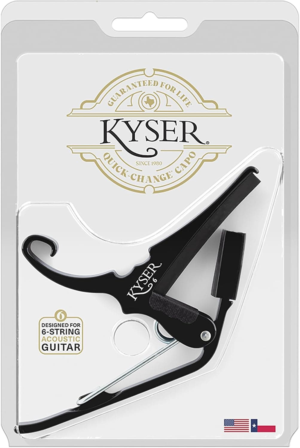Kyser Quick-Change Guitar Capo for 6-string acoustic guitars, Black, KG6BA - Image 5