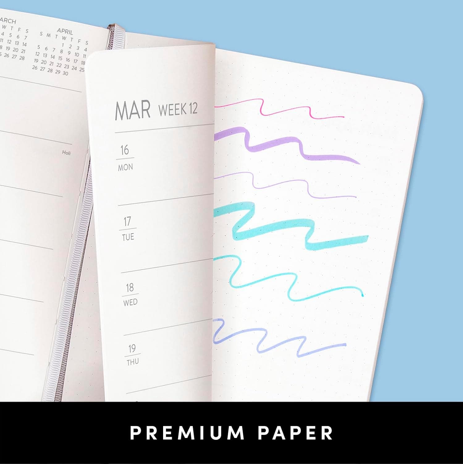 PAPERAGE Planificador Semanal y Mensual 2026, 12 Meses (Enero 2026 - Diciembre 2026), 5.6 in x 8 in, Planificador de Tapa Dura 2026 con Páginas Semanales y Mensuales, Páginas de Notas, Stickers y Bolsillo Trasero – Negro - Image 4