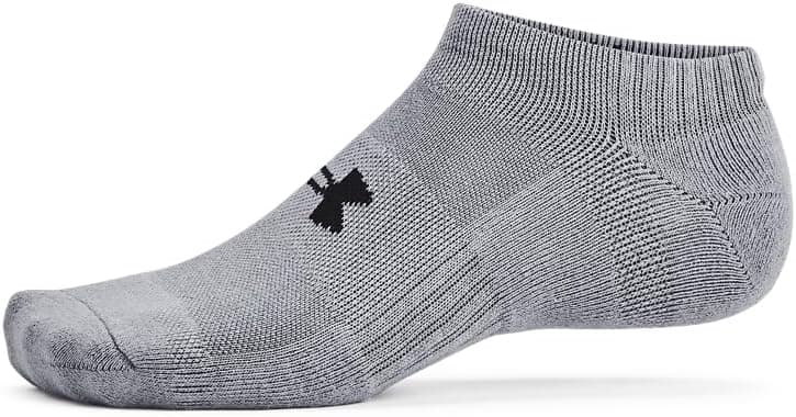 Under Armour Unisex-Adult Training Cotton No Show Socks 6 Pack Large (035) Steel / White / Black - Image 3