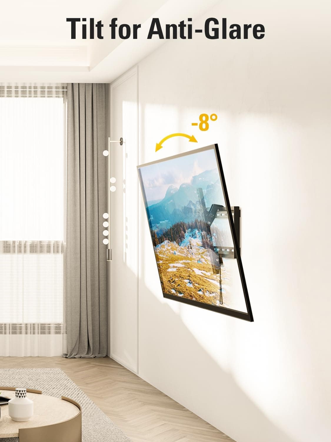 Mounting Dream TV Wall Mount for Most 37-75 Inch TVs, Universal Tilt TV Mount Fit 16", 18", 24" Stud with Loading Capacity 132lbs, Max Vesa 600 x 400mm, Low Profile Flat Wall Mount TV Bracket Black - Image 3