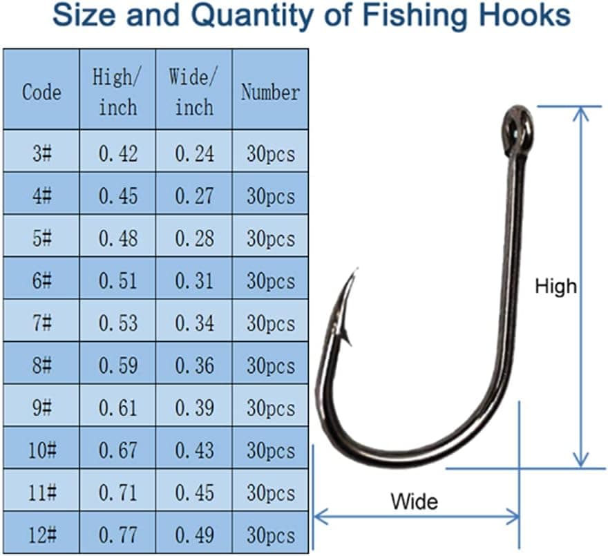 300PCS Small High-Carbon Steel Barbed Fishing Hooks with Holes, 10 Specifications of Fishing Hooks, Portable Boxed Hooks, Hooks That Can Adapt to Various Fishing Environments - Image 3