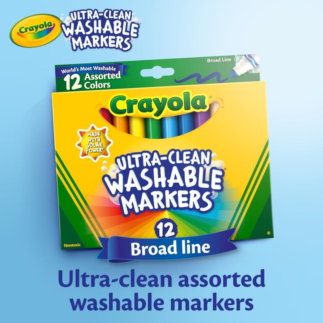 Crayola Broad Line Markers (12ct), Washable Markers for Kids, Arts & Crafts Supplies, Coloring Markers, Gifts for Kids & Toddlers, 3+ - Image 5