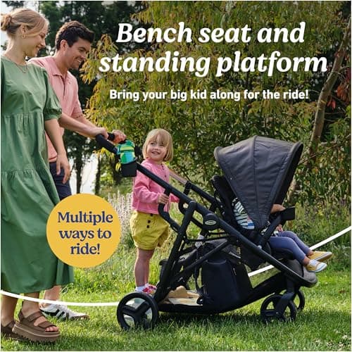 Graco Ready2Grow 2.0 Double Stroller Features Bench Seat and Standing Platform Options, Rafa - Image 3