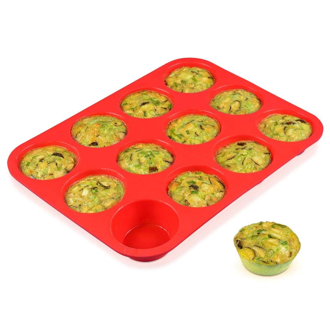 12 Cups Silicone Muffin Pan - Nonstick Cupcake Pan 1 Pack Regular Size Silicone Mold for Baking 1pc: 12-Cup Regular