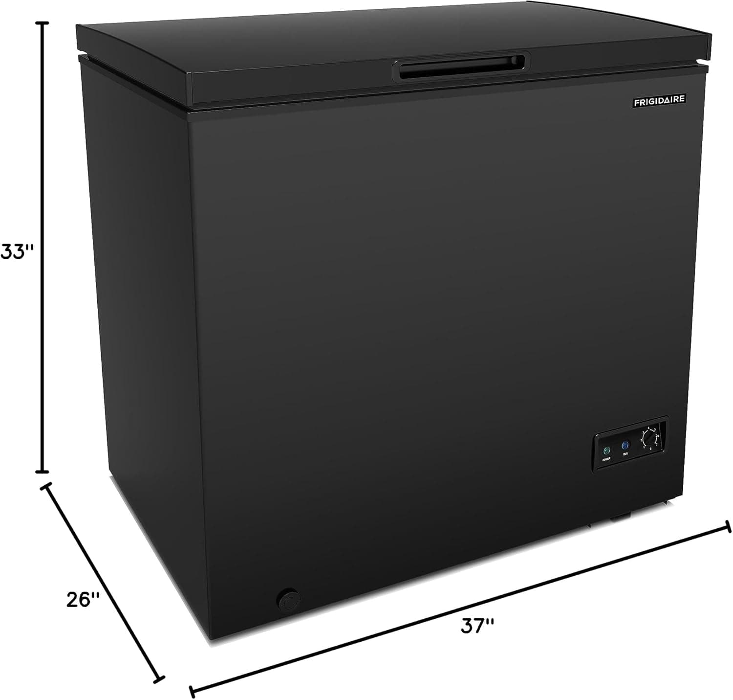 FRIGIDAIRE EFRF7003-BLACK Chest Deep Freezer, 7 Cu. Ft, Black Adjustable Thermostat-Removable Vinyl Coated Wire Basket-Easy Defrost Drain 7 cu ft - Image 4