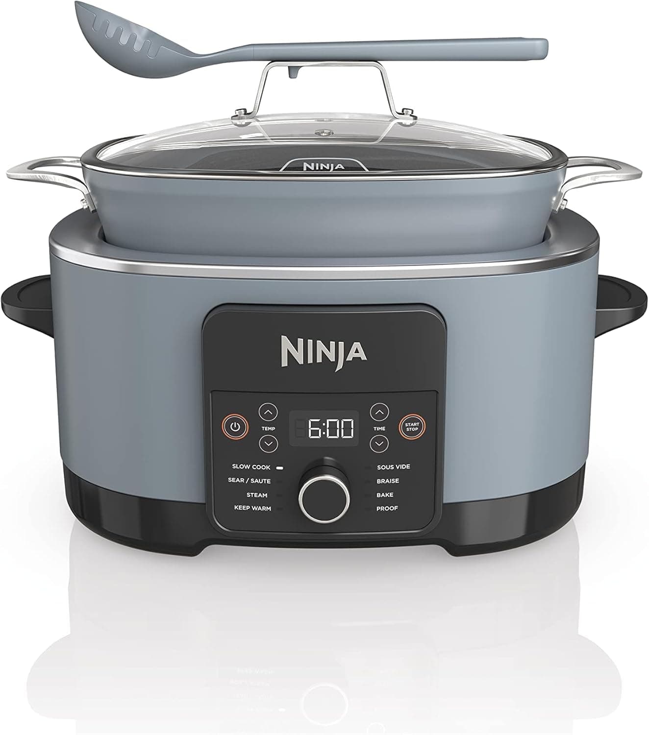 Ninja MC1001 Foodi PossibleCooker PRO 8.5 Quart Multi-Cooker, with 8-in-1 Slow Cooker, Dutch Oven, Steamer, Glass Lid Integrated Spoon, Nonstick, Oven Safe Pot to 500°F, Sea Salt Gray Sea Salt Gray 8.5 Quarts - Image 2