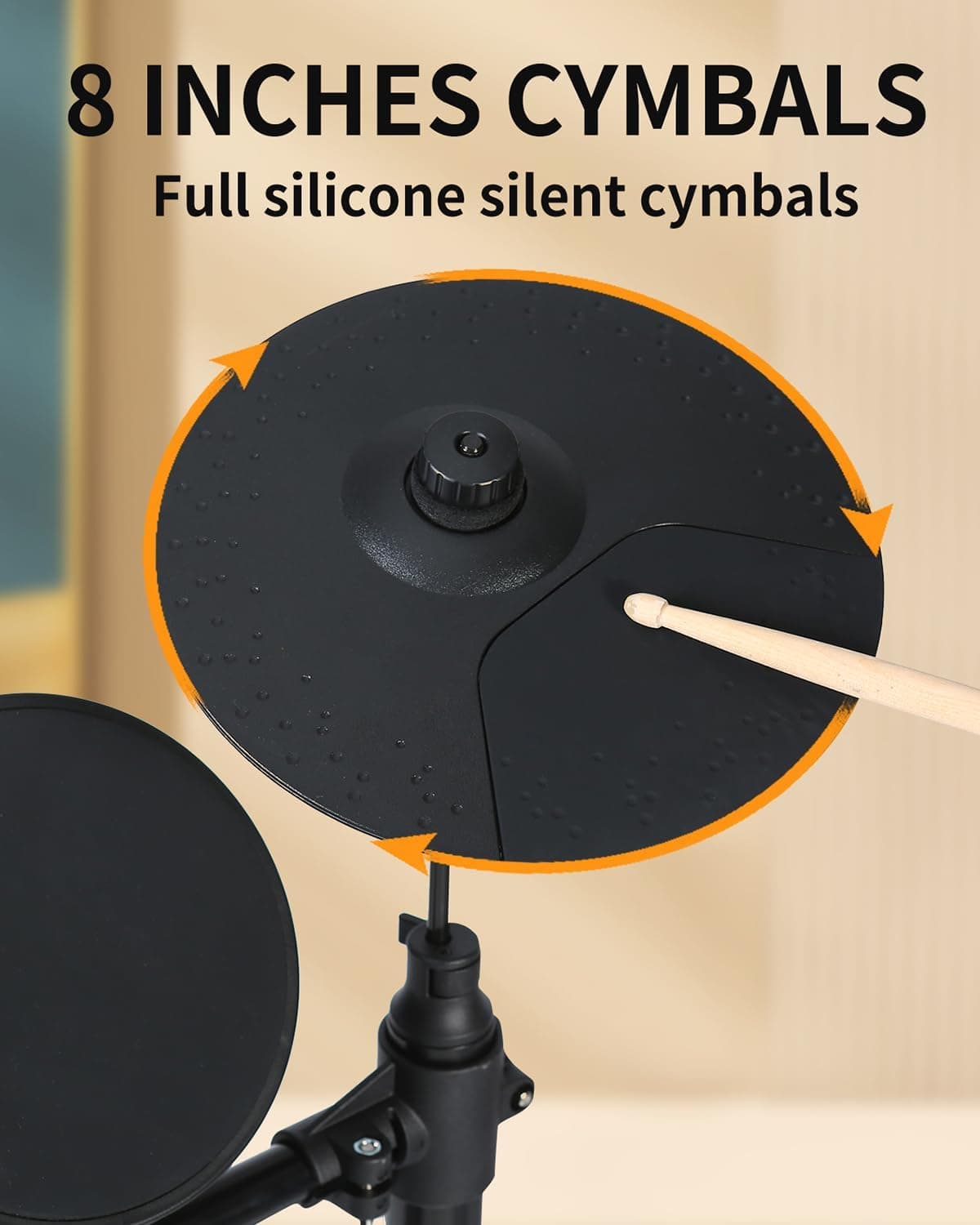 Juego de Batería Eléctrica AODSK para Principiantes con 150 Sonidos, 4 Pads de Batería Silenciosos, 2 Pedales, Silla, Baquetas, Batería Electrónica con Auriculares, AED-400 - Image 5