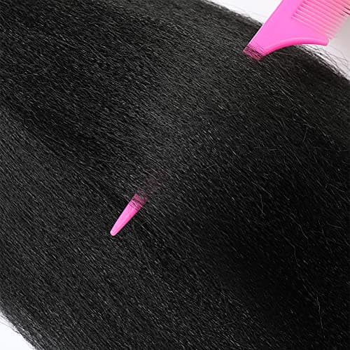 Pre Stretched Braiding Hair 20 Inch 8 Packs Natural Black Braiding Hair Pre Stretched Professional Soft Yaki Texture, Hot Water Setting Hair Extensions for Braids (20inch,#1B) - Image 4