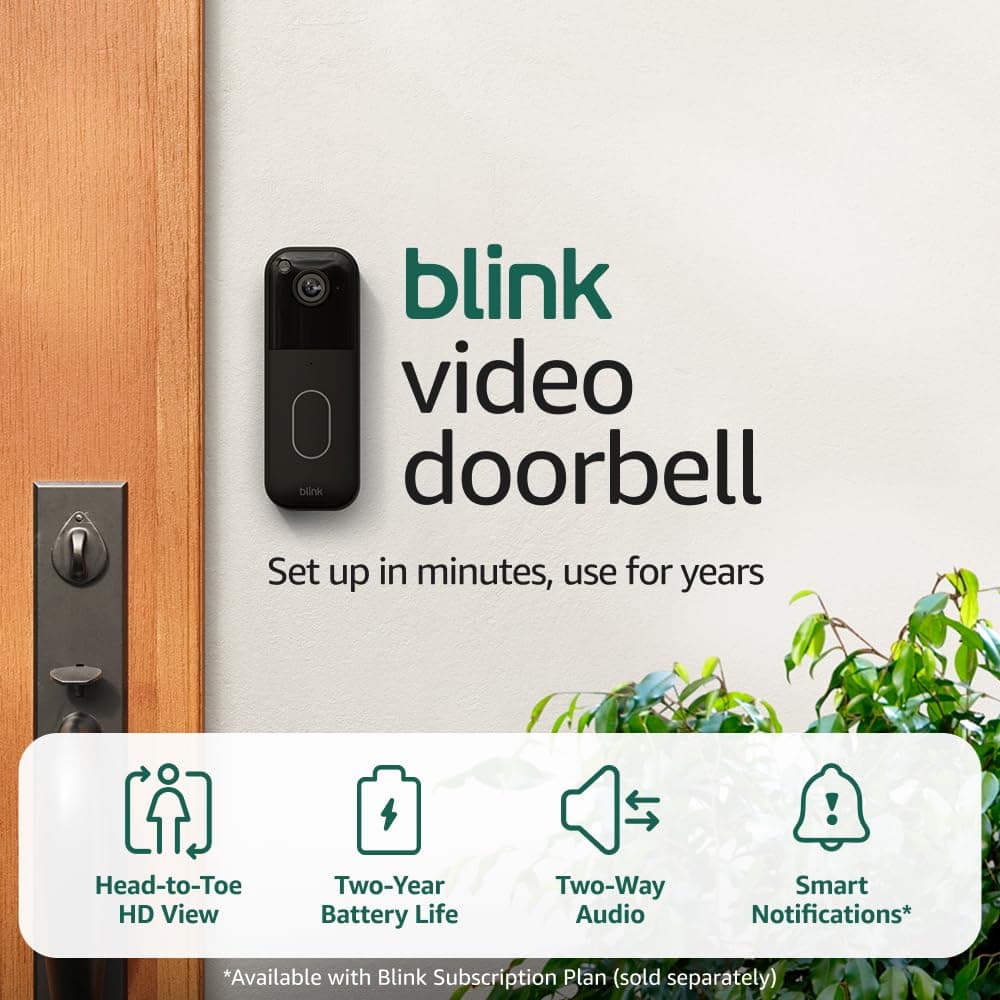 Blink Video Doorbell (newest model) – Head-to-toe HD view, two-year battery life, and simple setup. Required Sync Module not included – Add-On (Black) Black Add-On (Doorbell Only) Doorbell - Image 2