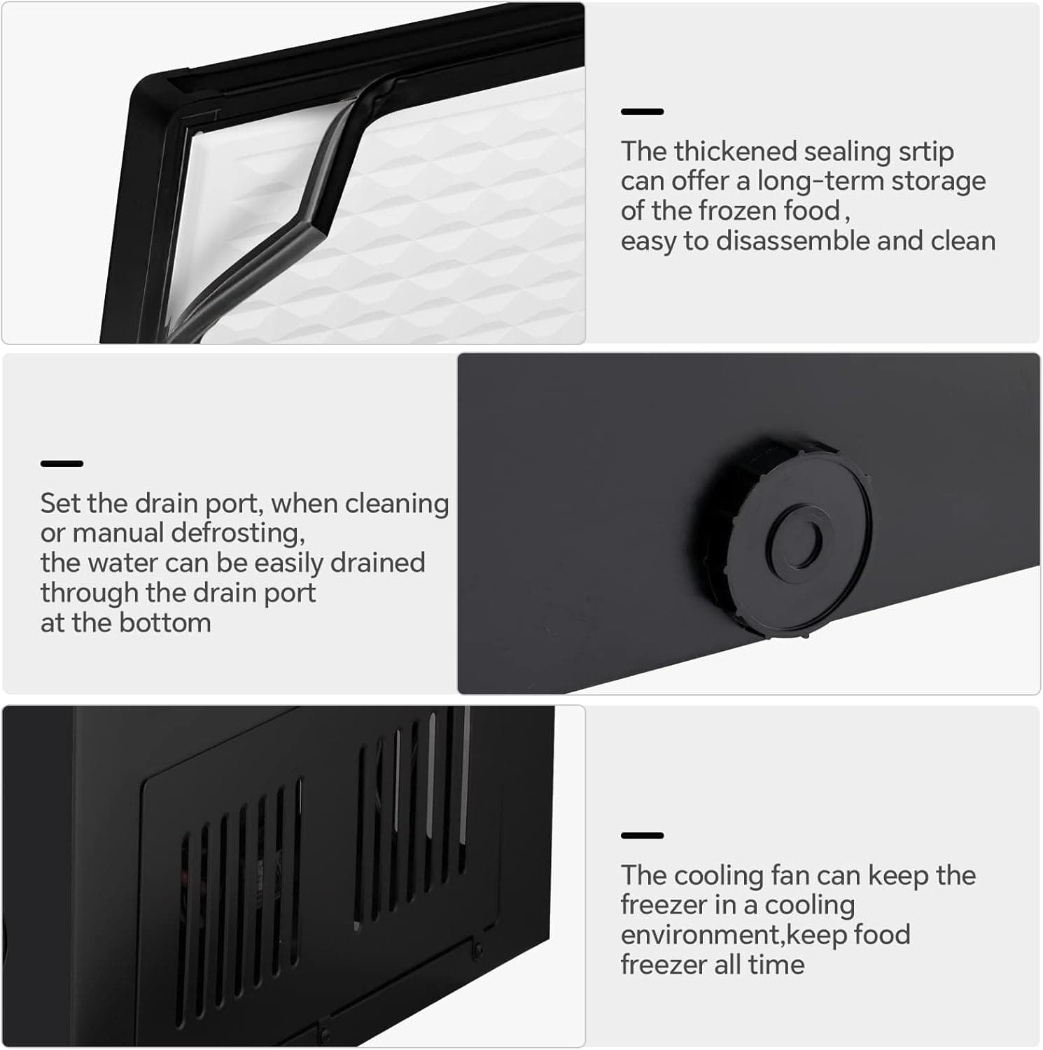 Kismile Congélateur Coffre de 3,5 Pieds Cubiques avec 2 Panier Amovibles, Congélateur Compact à Ouverture Par le Dessus - Image 6