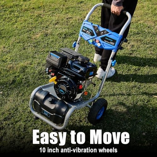 3500 PSI Gas Pressure Washer, 209CC Engine, 2.3 GPM, 4 Adjustable Nozzles, 25ft Hose for Cleaning Cars, Patios, Walls, and Gardens (Blue) - Image 7