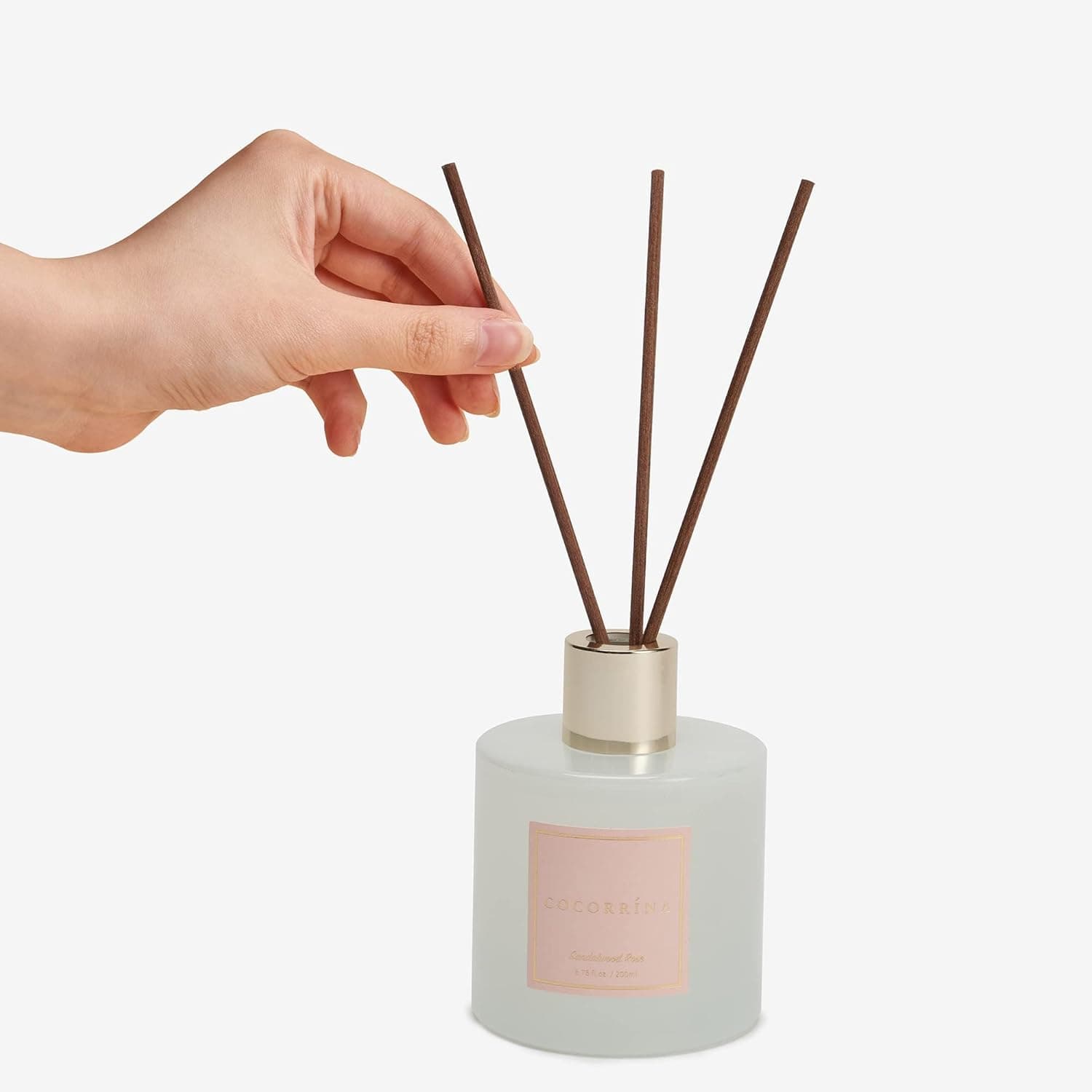 Cocorrína Premium Reed Diffuser Set with Preserved Baby's Breath & Cotton Stick Sandalwood Rose | 6.7oz Scent Fragrance Oil Diffuser for Bedroom Bathroom Home Décor Sandalwood Rose Flower/6.7 Ounce/1pack - Image 8