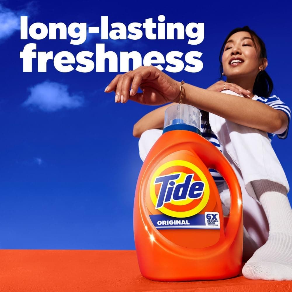 Tide Liquid Laundry Detergent, Original Scent, 80 fl oz, 64 Loads, Boosted Clean Even in Cold Water with Concentrated Washing Soap 80 Fl Oz (Pack of 1) - Image 14