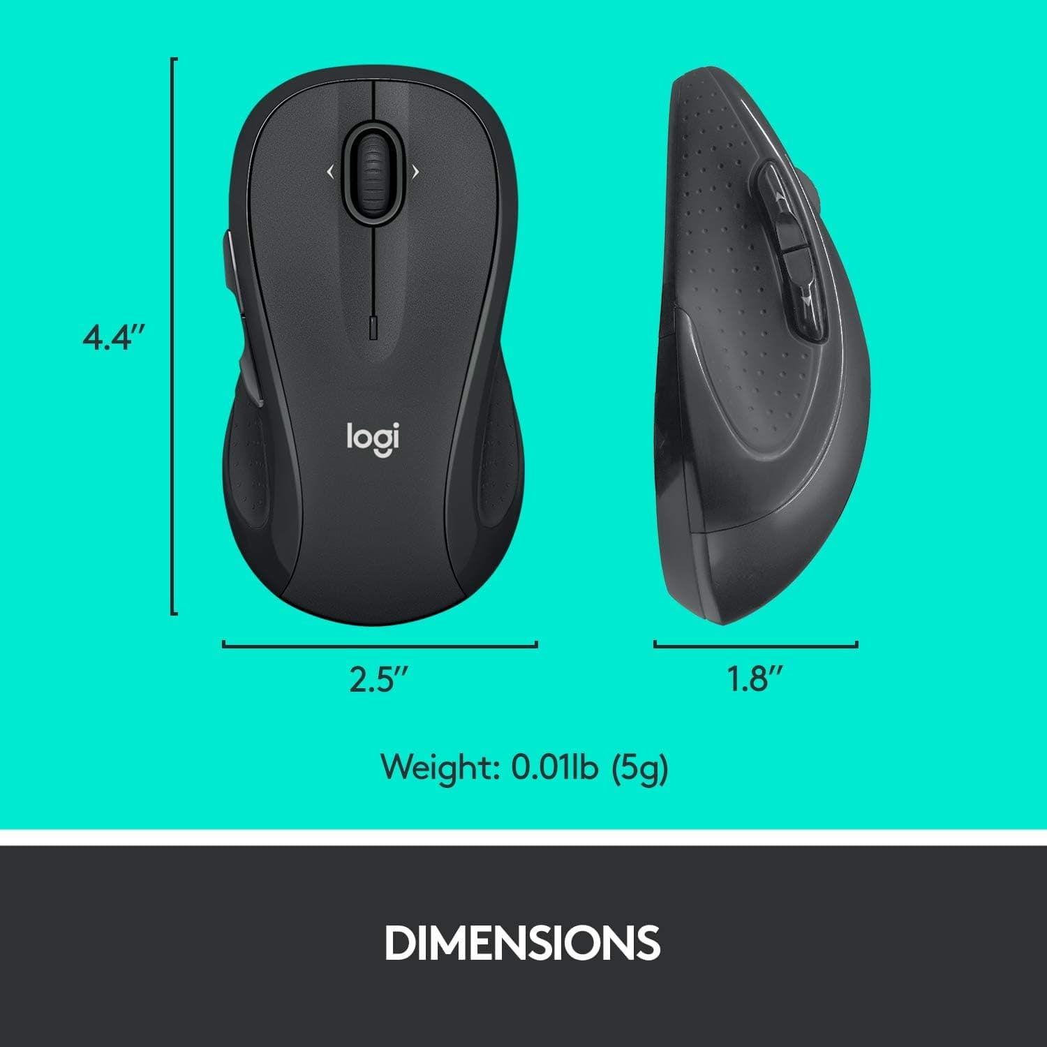 Logitech M510 Wireless Mouse, Mouse for Laptop and PC with USB Unifying Receiver, Programmable Buttons - Graphite - Image 8