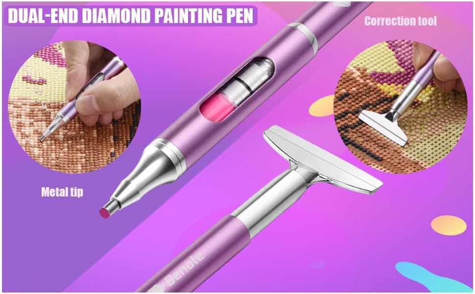 benote Diamond Art Painting Pen Refillable Wax Pen for Diamond Art Kit Accessories Self-Stick Drill Pens with Metal Correction Plate for 5D Craft DIY Nail - B18 1 Count (Pack of 1) - Image 4
