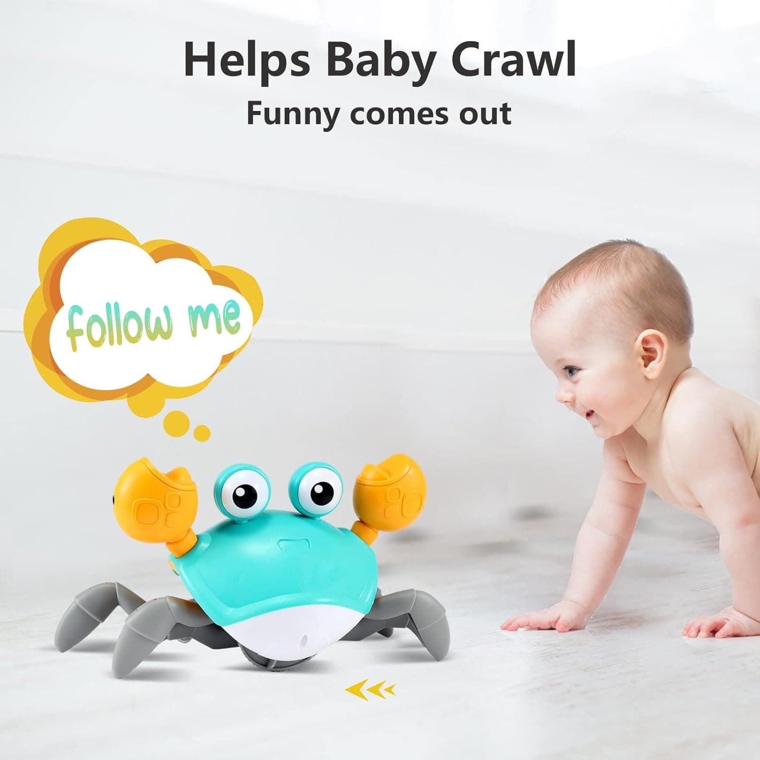 control future Crawling Crab Baby Toy - Infant Tummy Time Toys 3 4 5 6 7 8 9 10 11 12 Babies Boy 3-6 6-12 Learning Crawl 9-12 12-18 Walking Toddler 36 Months Old Music Development 1st Birthday Gifts Green - Image 7