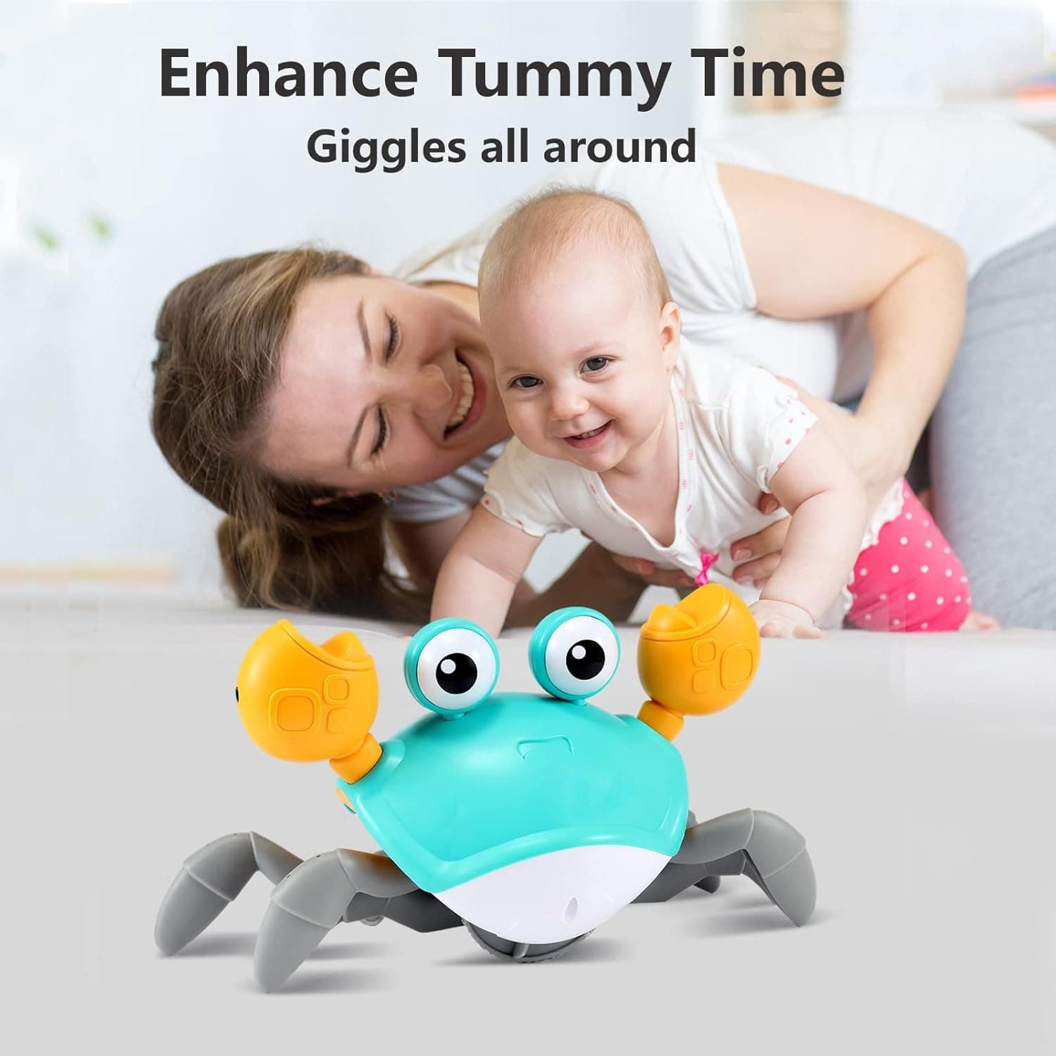 control future Crawling Crab Baby Toy - Infant Tummy Time Toys 3 4 5 6 7 8 9 10 11 12 Babies Boy 3-6 6-12 Learning Crawl 9-12 12-18 Walking Toddler 36 Months Old Music Development 1st Birthday Gifts Green - Image 5