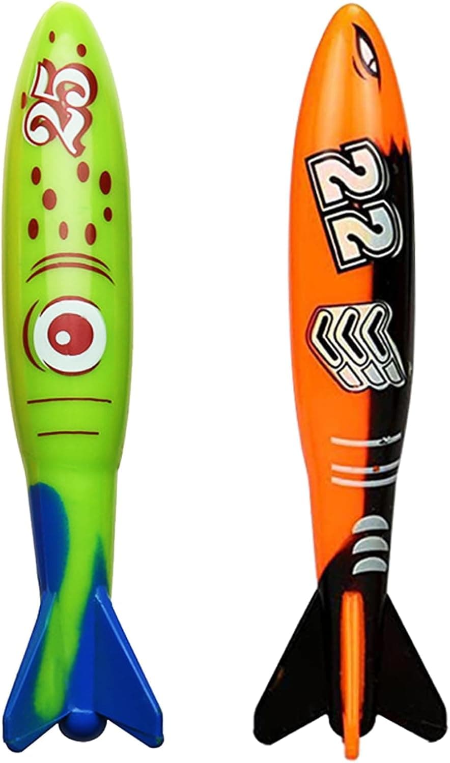 Jasonwell Pool Toys Diving Rings - 28PCS Swim Thru Rings Pool Game Diving Toys with Dive Ring Underwater Treasures Torpedo Bandits Fish Toy Fun Water Swimming Toy for Boys Girls Kids Teens Adults Green&orange&blue - Image 9