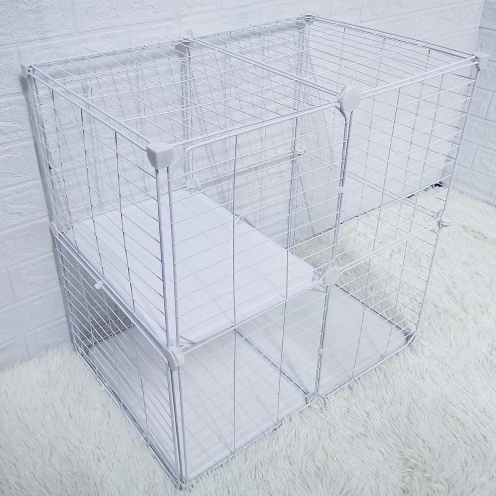 Cat Cage Indoor DIY Cat Playpen Detachable Metal Wire Kennels Indoor Cat Enclosures DIY Playpen Metal Kennel (2 Tier) 1 - Image 7