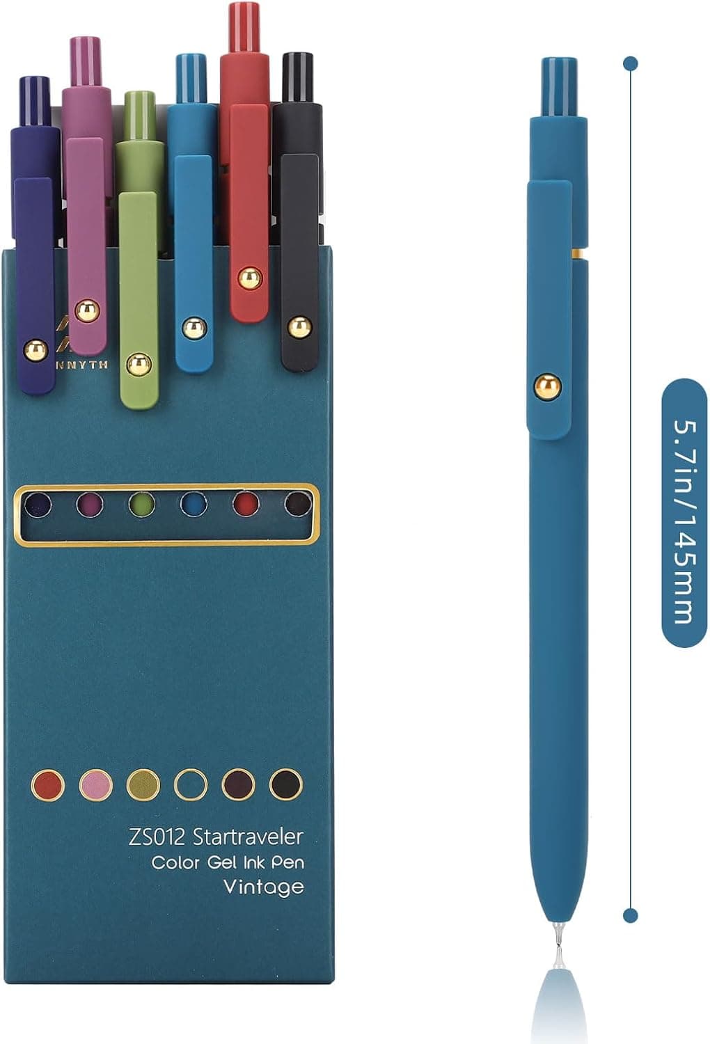 Ddaowanx Colorful Gel Pens, 0.5mm Fine Point Retractable,Multi Colored Pens for Journaling and Sketching,School Supplies,Stuffers for Teens, Gifts for Women (6Pcs-Vintage Colors) - Image 2