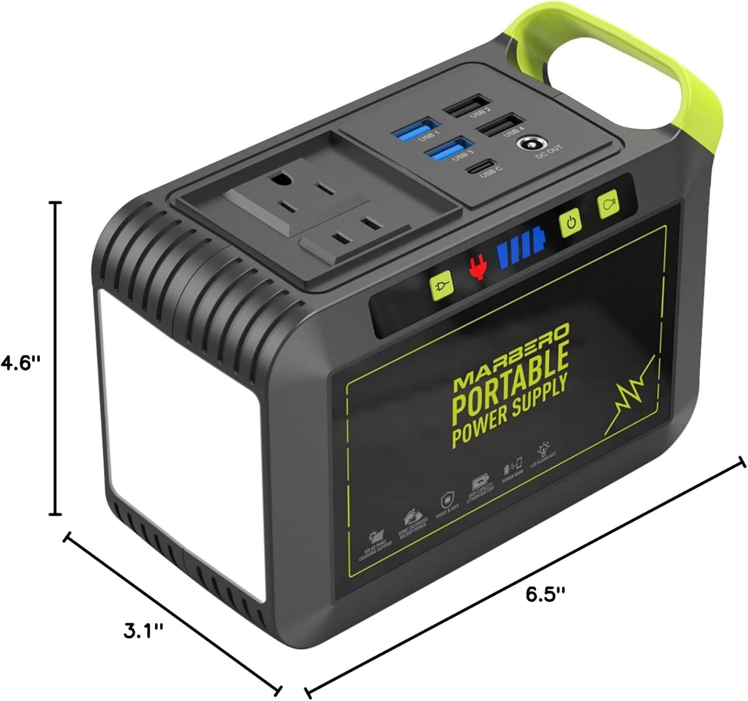 MARBERO Portable Power Station 88Wh Camping Lithium Battery Solar Generator Fast Charging with AC Outlet 120W Peak Power Bank(Solar Panel Optional) for Home Backup Outdoor Emergency RV Van Hunting M82 88WH 80W - Image 10