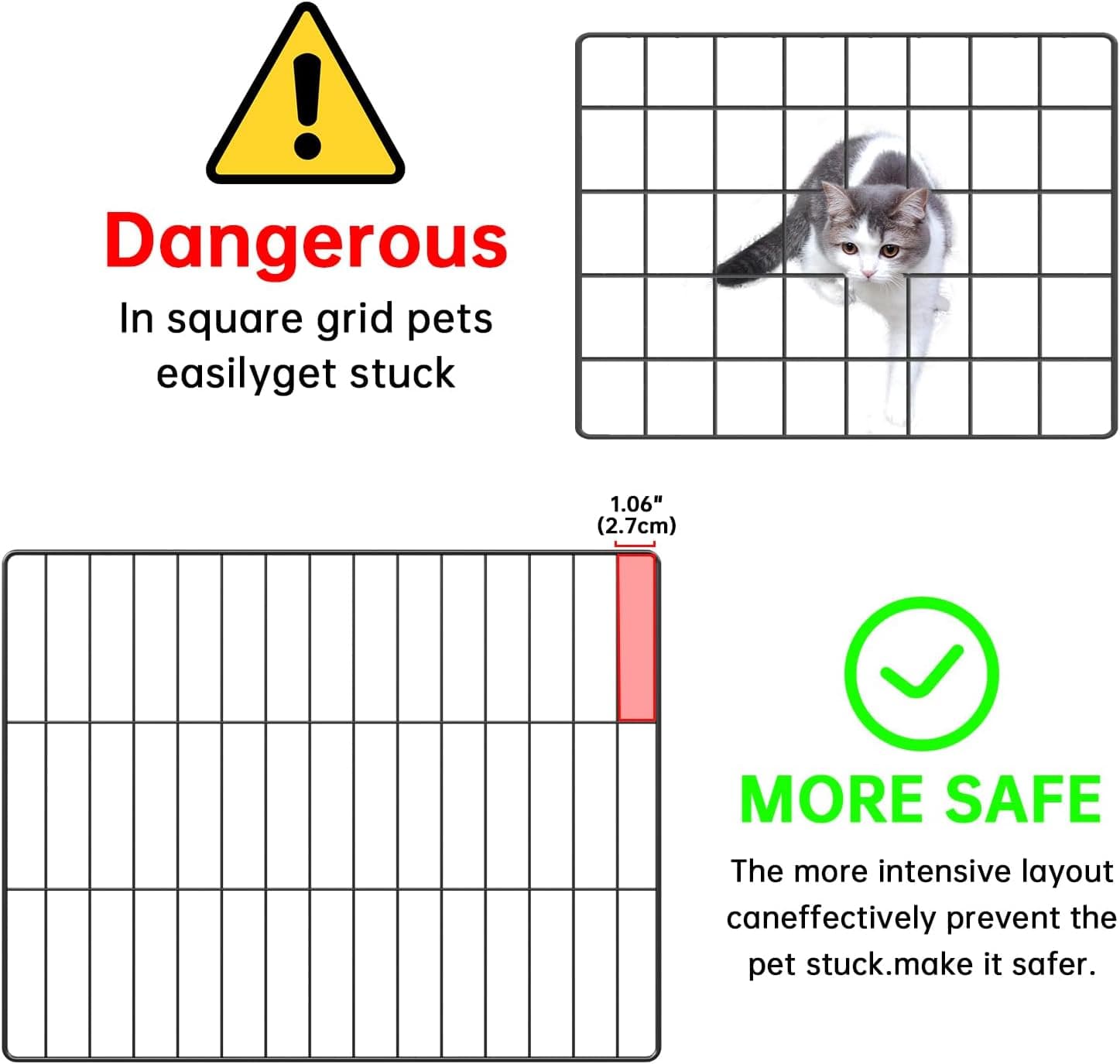 Oneluck 3-Tier Cat Cages Indoor Enclosure DIY Cat Playpen Catio Detachable Metal Wire Kennels Cats Crate Large Extra Exercise Place Ideal for 1 Cat,35.4 Inches - Image 8