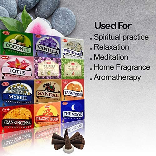 HEM Assorted Incense Cones – Pack of 12 Scents (10 Cones Each, 120 Total) – Natural Aromatherapy Fragrance for Meditation, Relaxation, Yoga, and Home Use - Image 2