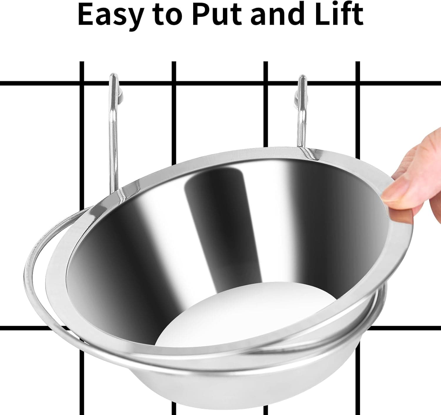 2PCS Kennel Water Bowl Hanging,Stainless Steel Puppy Bowls for Small Dog Cage,Kennel, Crate, Catio Accessories,Dog Crate Water Bowl Dish Feeder Food Holder No Spill(8oz/1cup) 8.0oz - Image 6