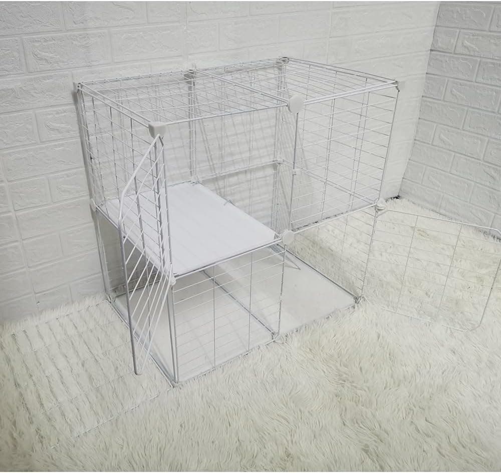 Cat Cage Indoor DIY Cat Playpen Detachable Metal Wire Kennels Indoor Cat Enclosures DIY Playpen Metal Kennel (2 Tier) 1 - Image 6